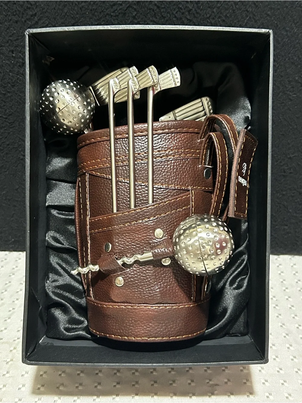 Stylish Golf Bar Tool Set with Leatherette Kit Bag with Premium Box for Gift